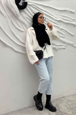 کت کوتاه مینیمال فیتیله زنبوری