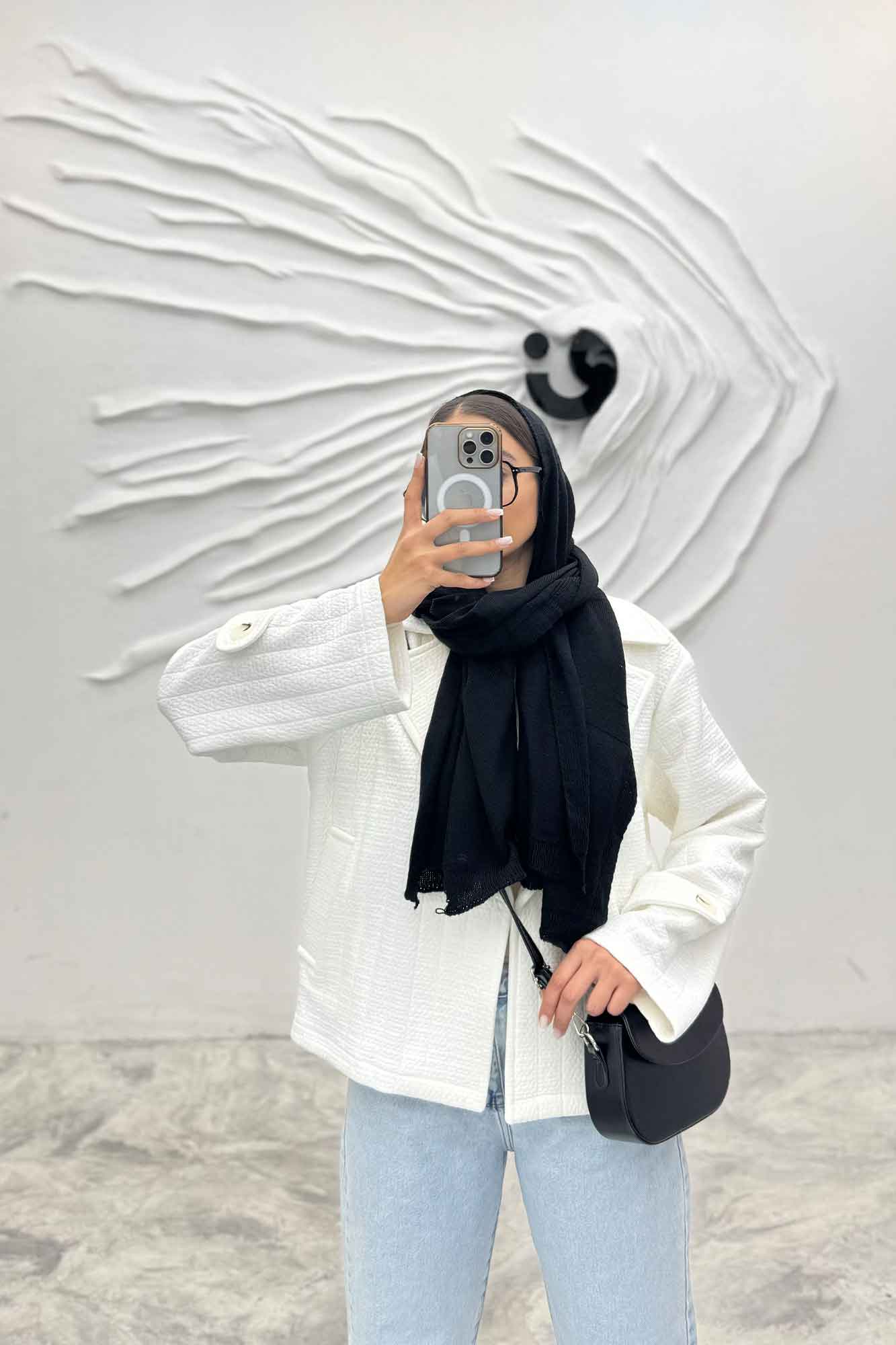 کت کوتاه مینیمال فیتیله زنبوری