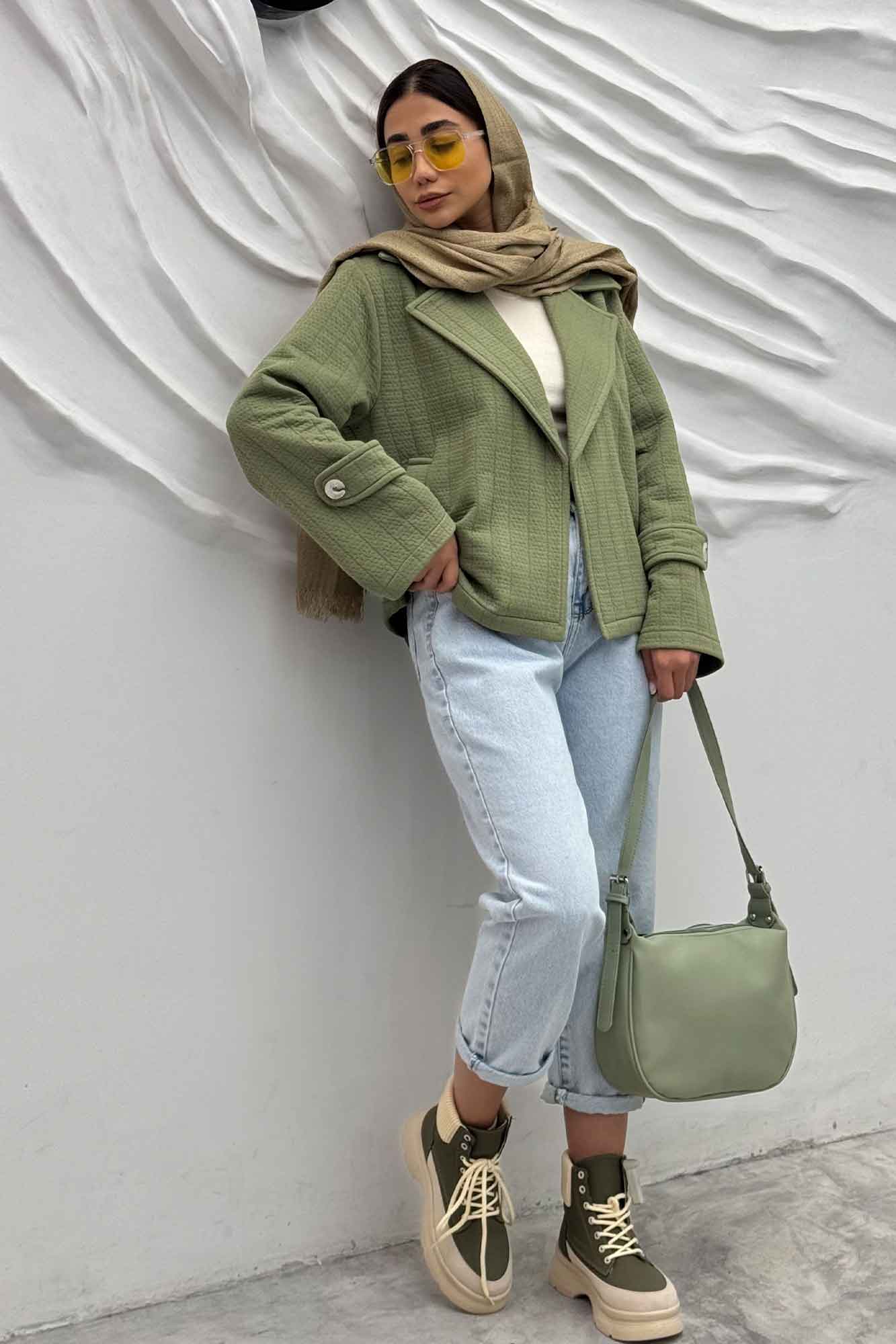 کت کوتاه مینیمال فیتیله زنبوری