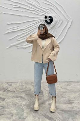 کت کوتاه مینیمال فیتیله زنبوری