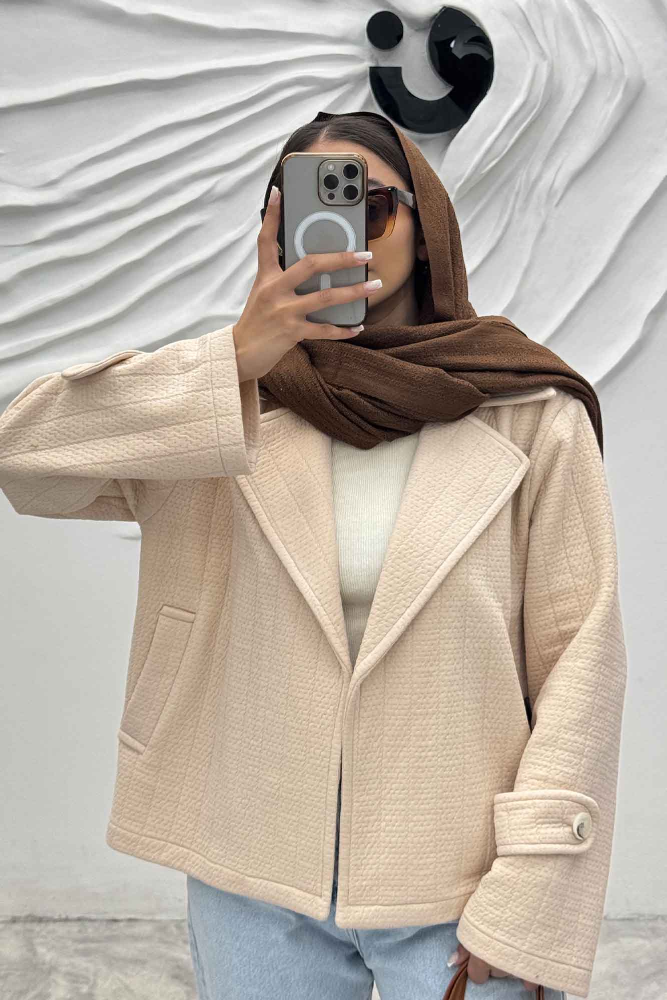 کت کوتاه مینیمال فیتیله زنبوری