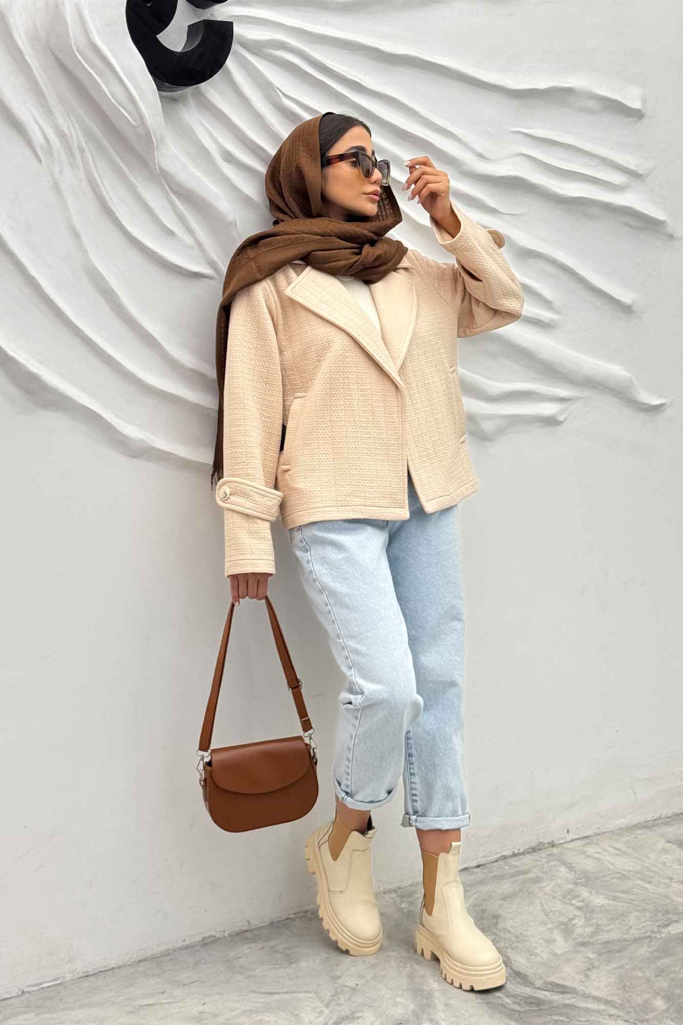 کت کوتاه مینیمال فیتیله زنبوری