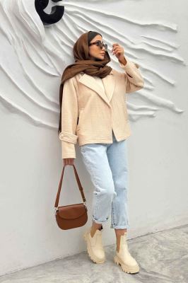 کت کوتاه مینیمال فیتیله زنبوری