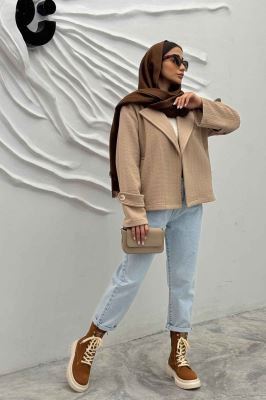 کت کوتاه مینیمال فیتیله زنبوری