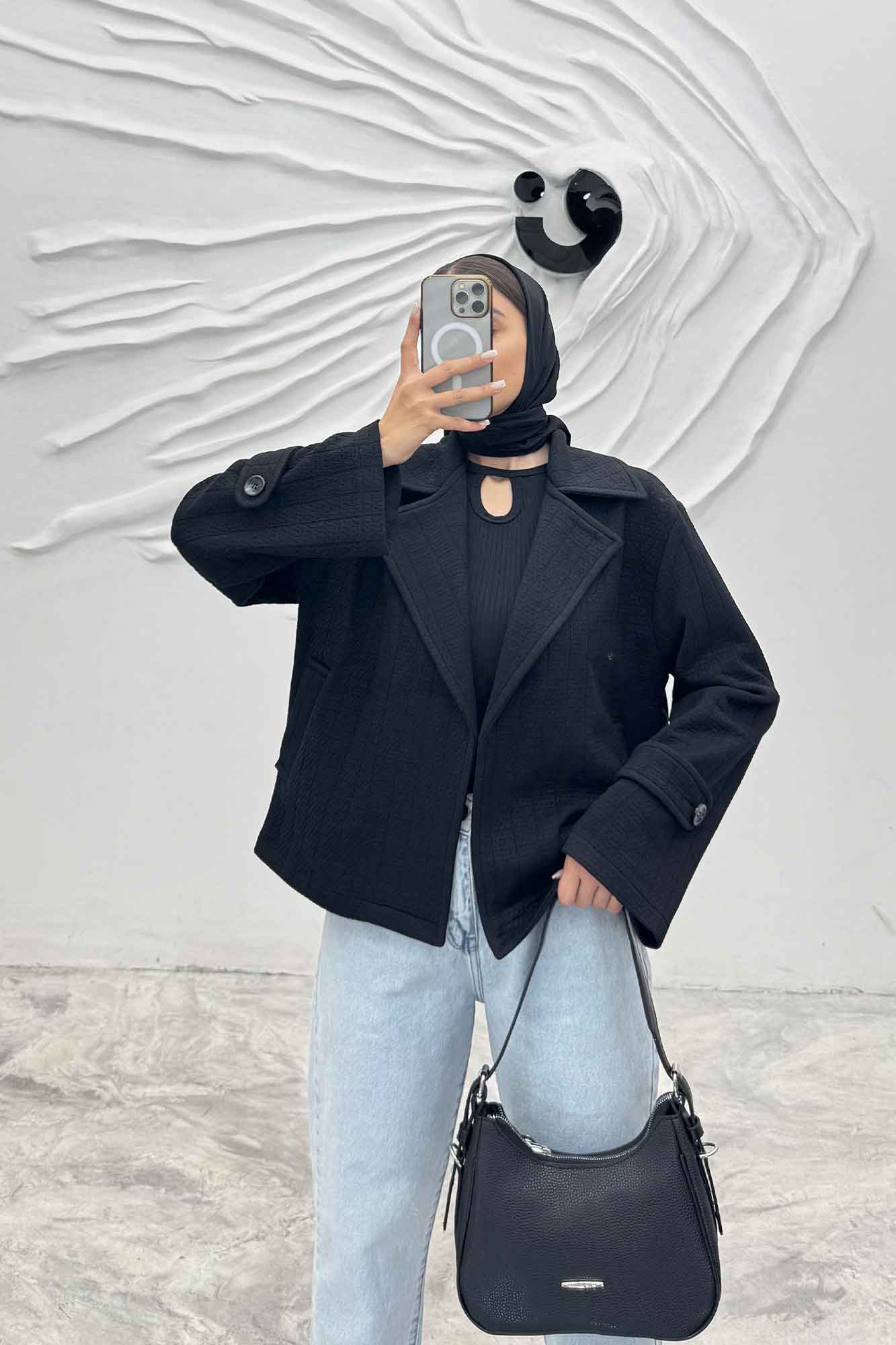 کت کوتاه مینیمال فیتیله زنبوری