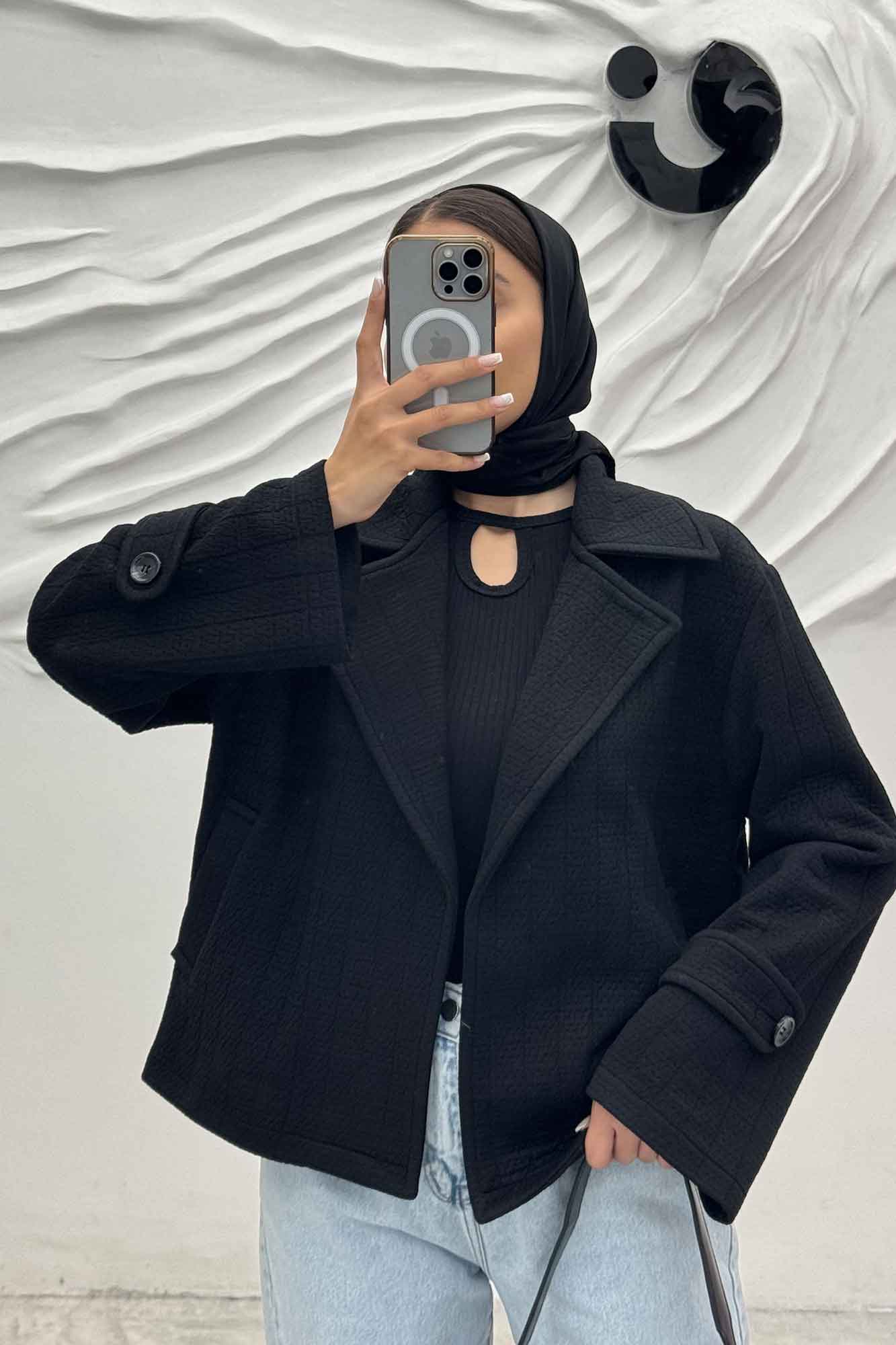 کت کوتاه مینیمال فیتیله زنبوری