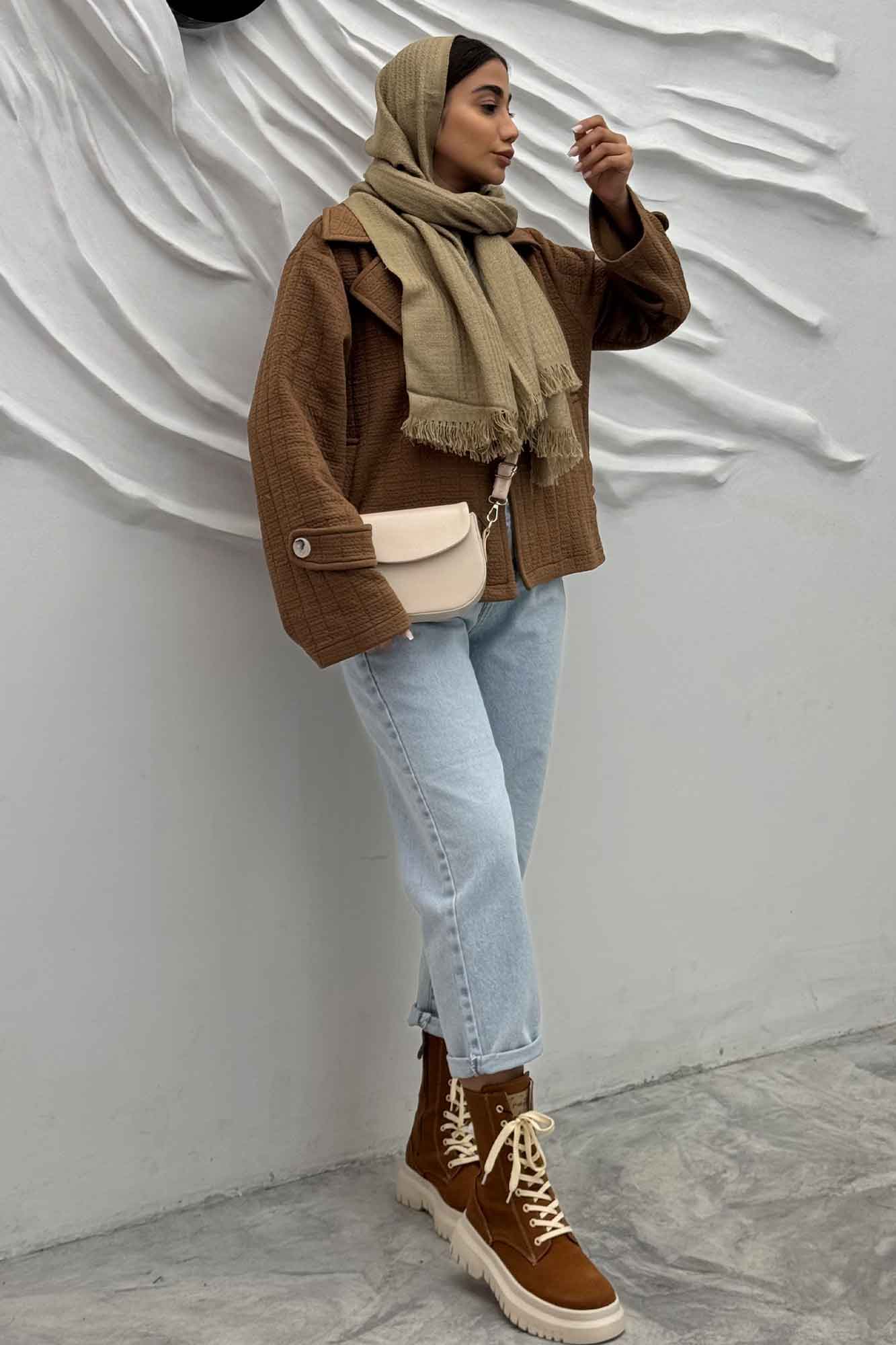 کت کوتاه مینیمال فیتیله زنبوری