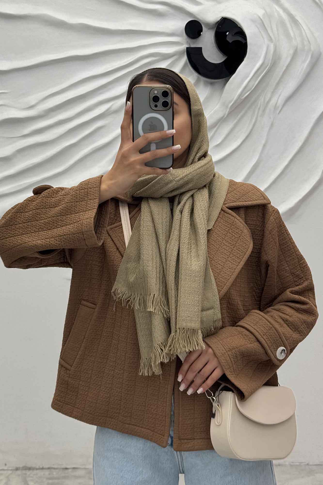 کت کوتاه مینیمال فیتیله زنبوری