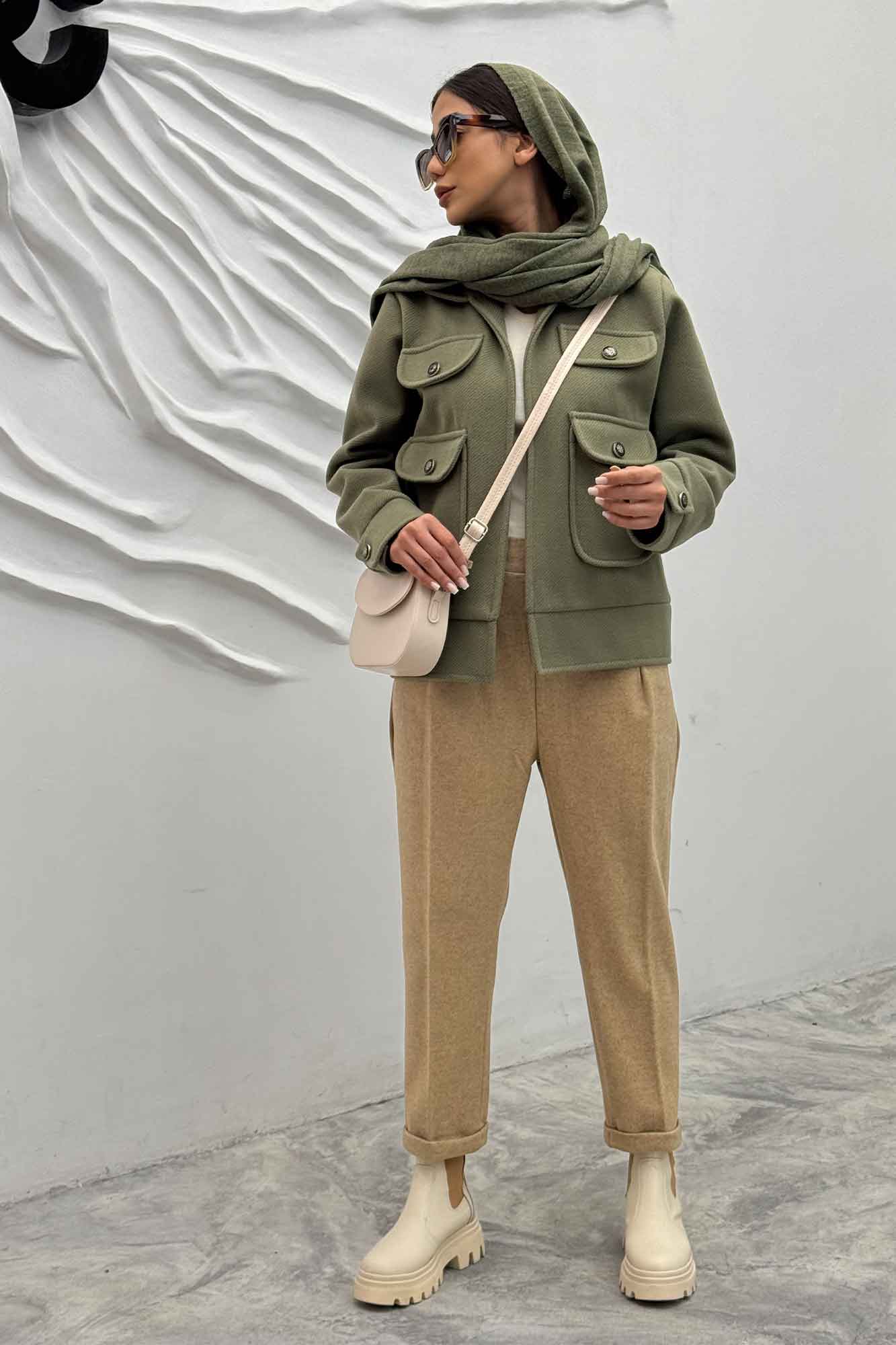 شکت زنانه فوتر جناقی چهار جیب