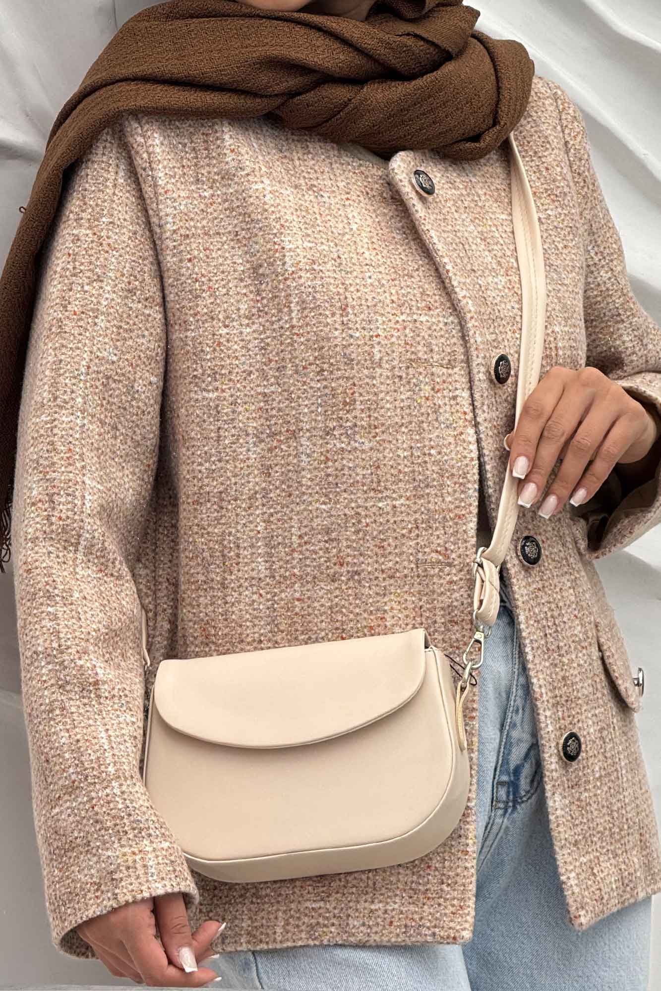 کت یقه گرد لمزور آبرنگی آستردار گلباد