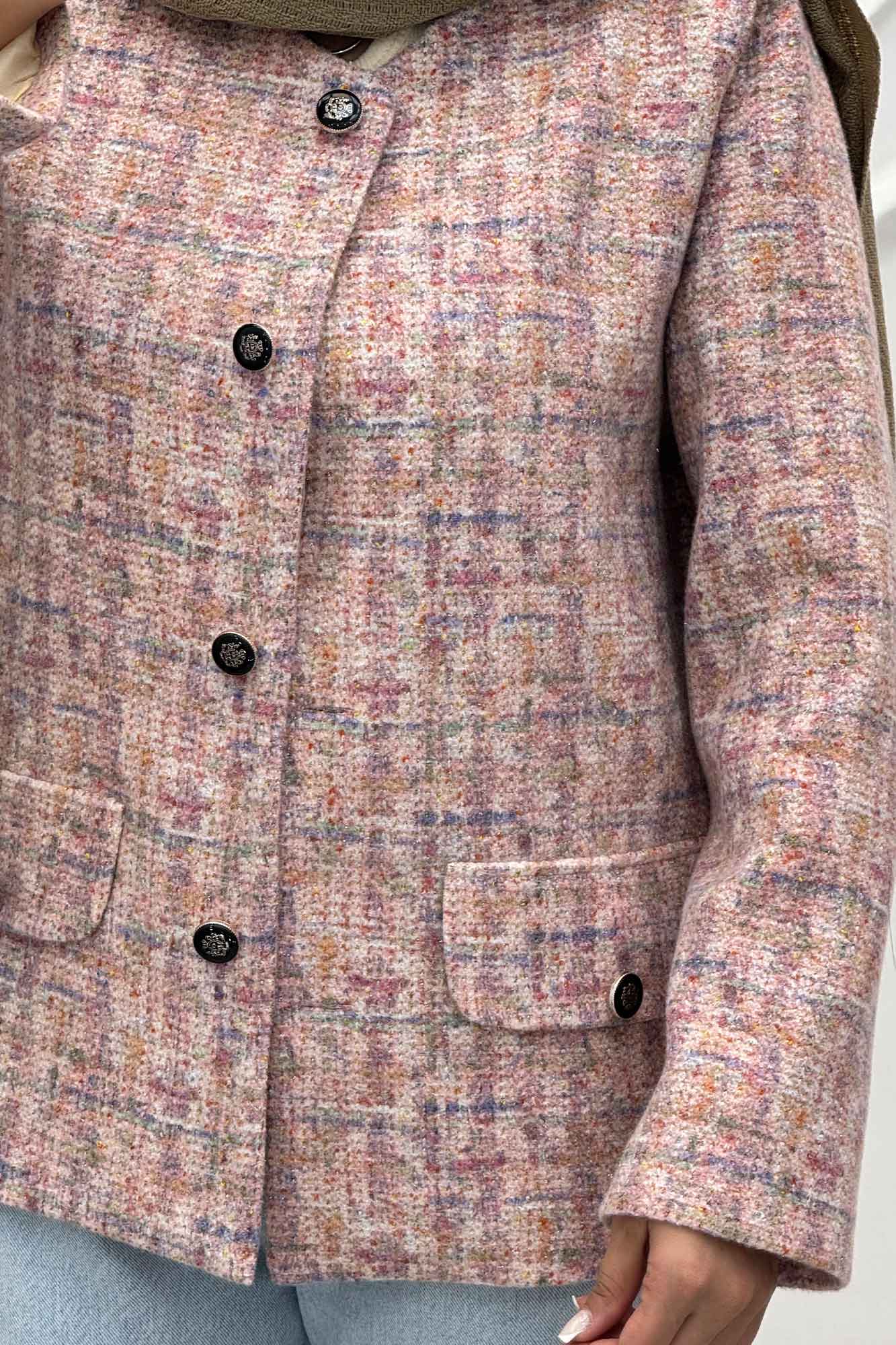 کت یقه گرد لمزور آبرنگی آستردار گلباد