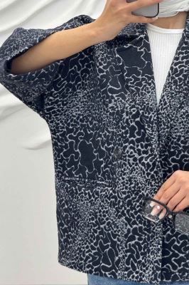 کت آستین سه رب توییت پشمی دو دکمه