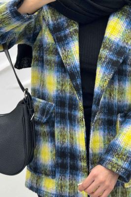 کت پشمی طرح دار دو جیب پاکتی R