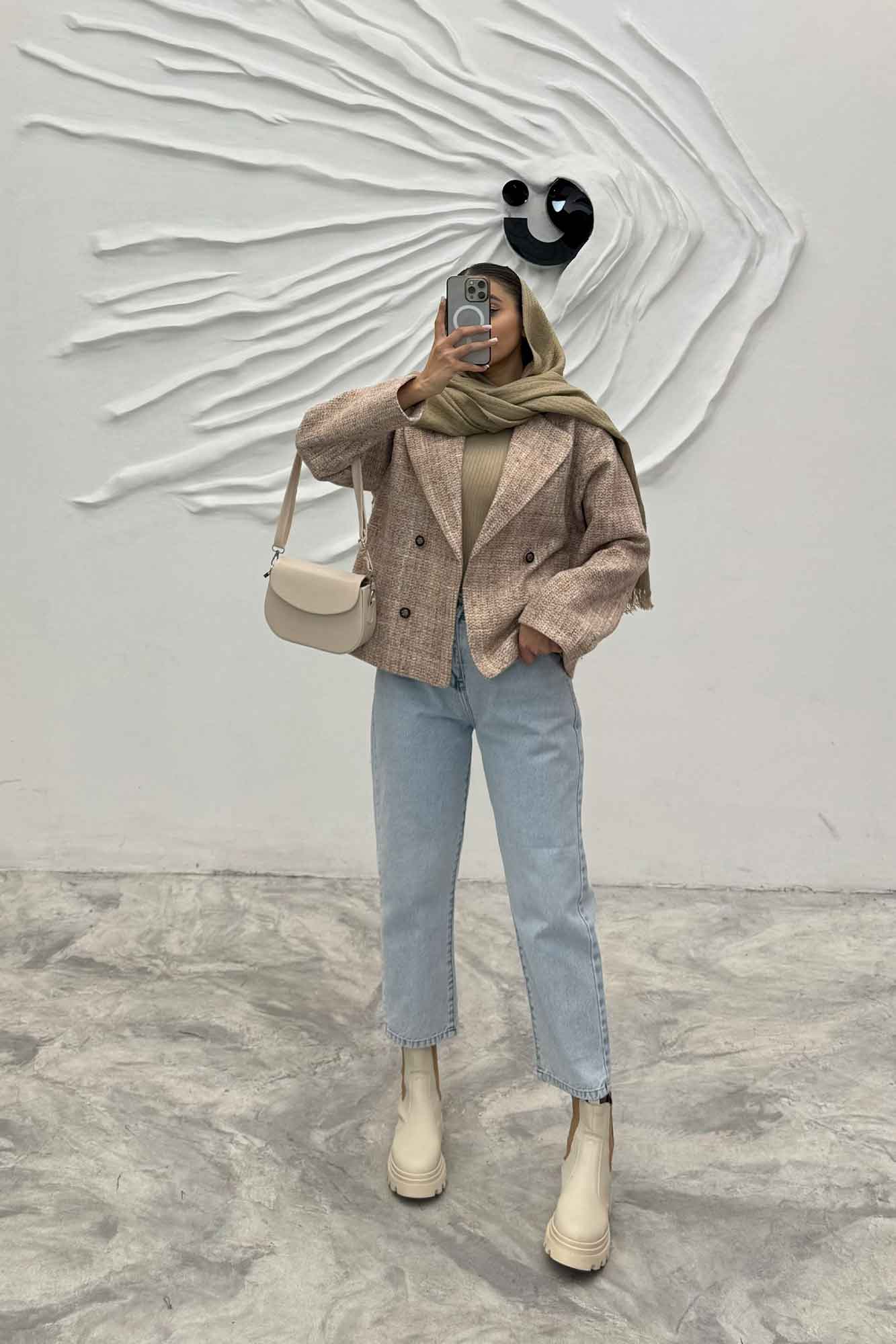 کت چهار دکمه لمزور آبرنگی پری