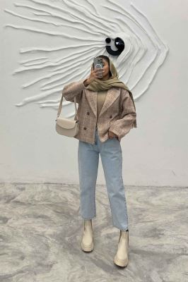 کت چهار دکمه لمزور آبرنگی پری