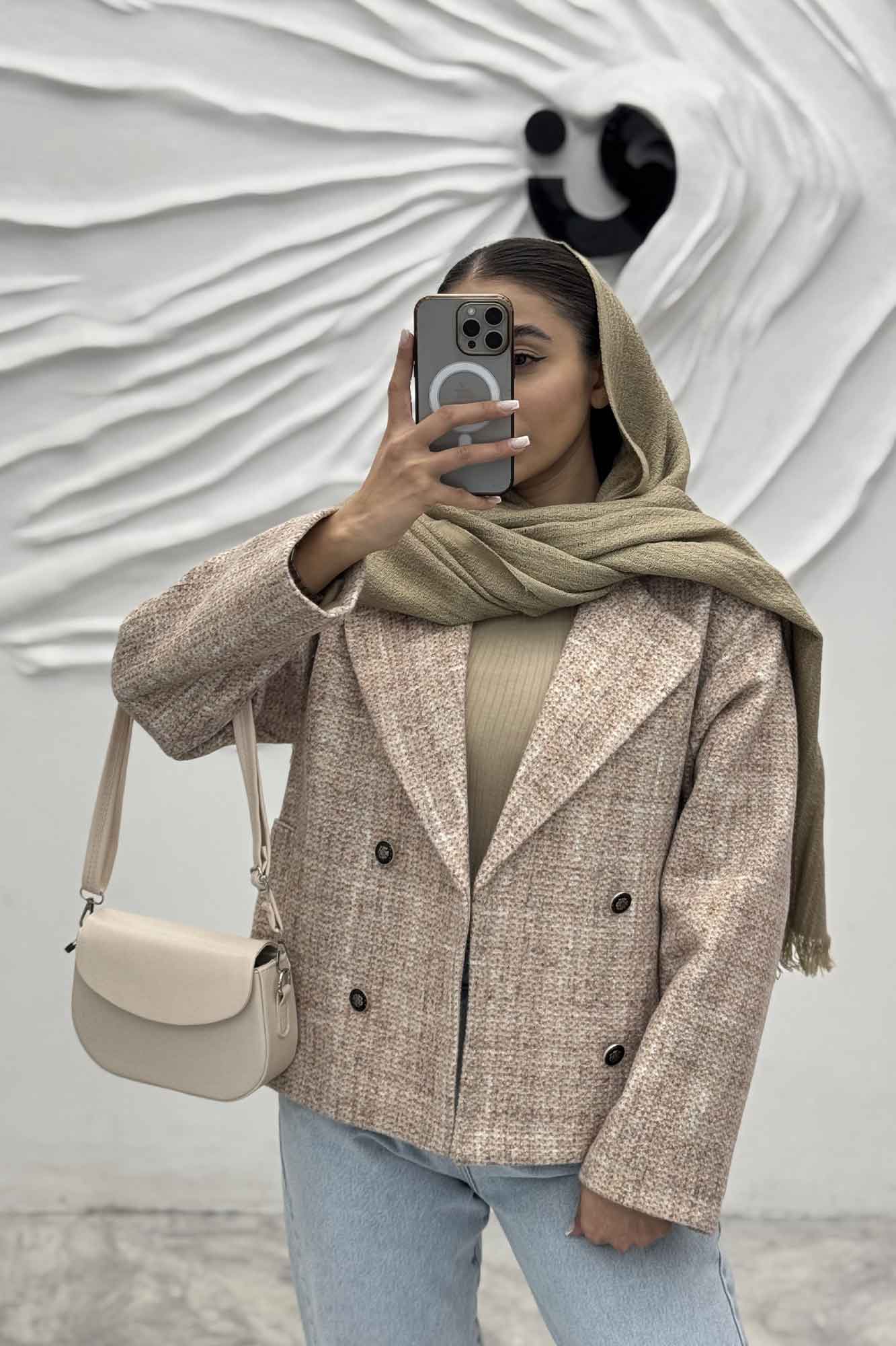 کت چهار دکمه لمزور آبرنگی پری