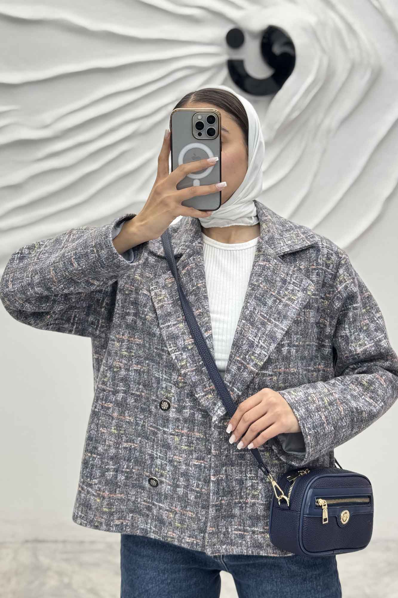 کت چهار دکمه لمزور آبرنگی پری