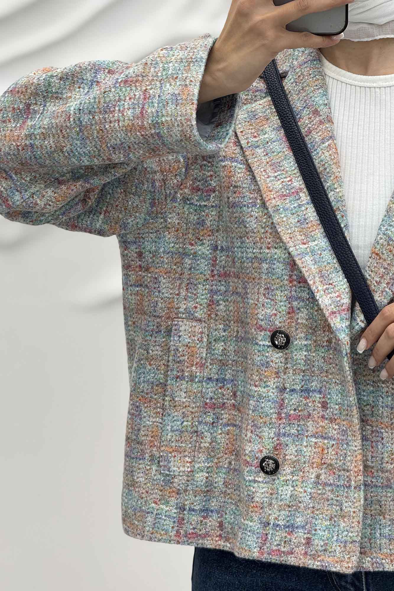 کت چهار دکمه لمزور آبرنگی پری