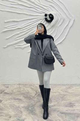 مانتو پاییزه آستردار دیپلمات دو دکمه