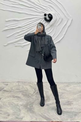 مانتو پاییزه آستردار دیپلمات دو دکمه