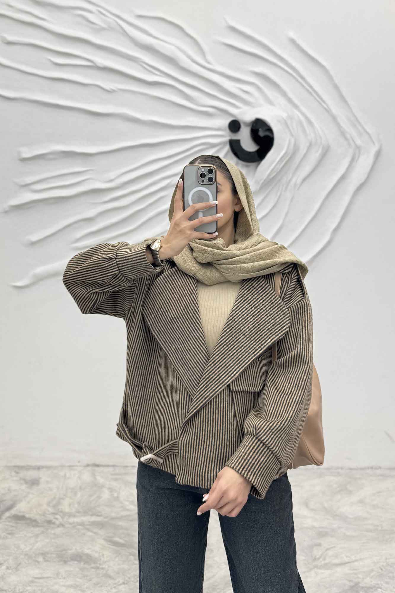 کت تک جیب پاکتی پایین سگک توییت پشمی