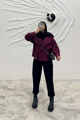 کت تک جیب پاکتی پایین سگک توییت پشمی