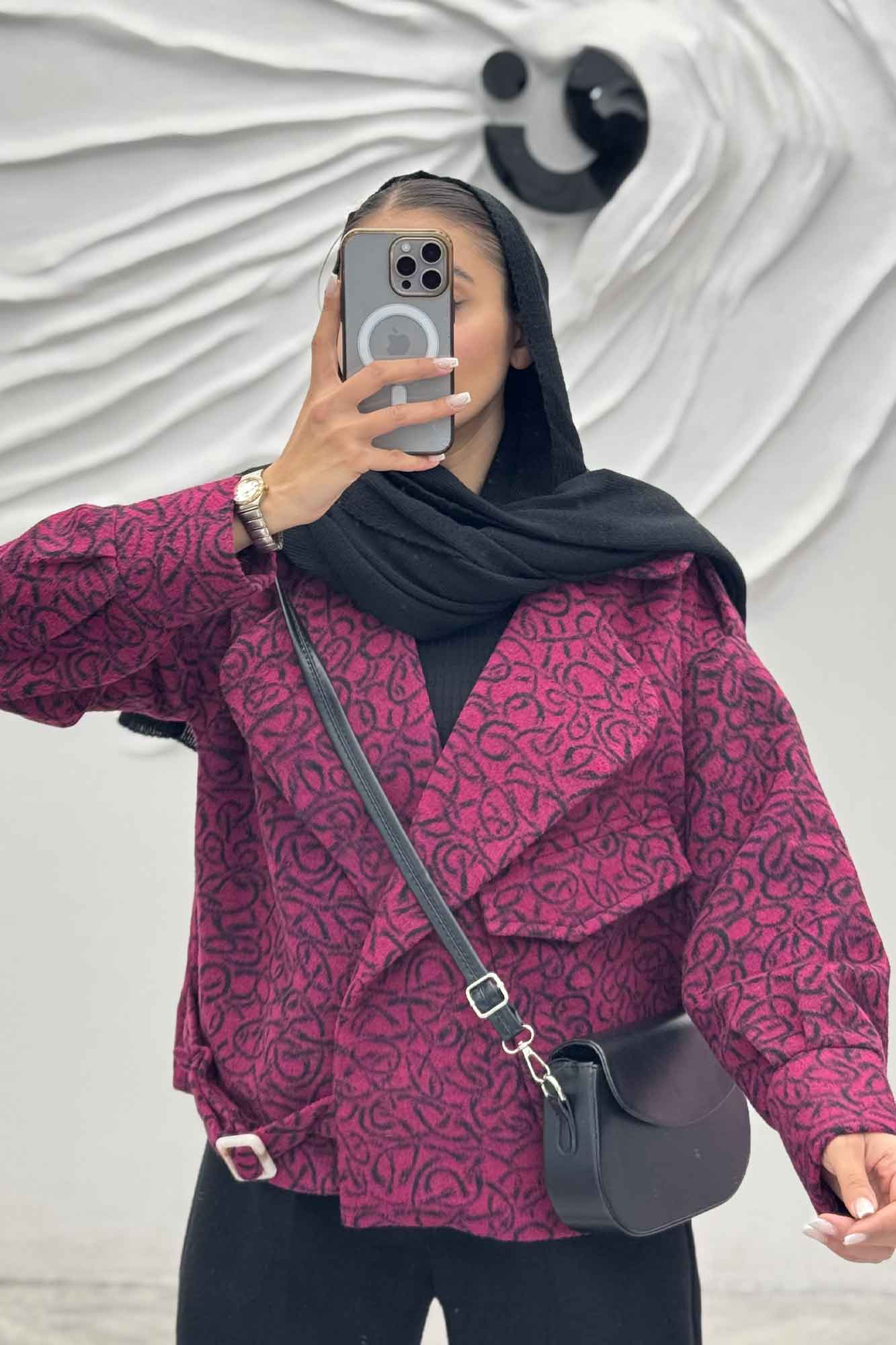 کت تک جیب پاکتی پایین سگک توییت پشمی