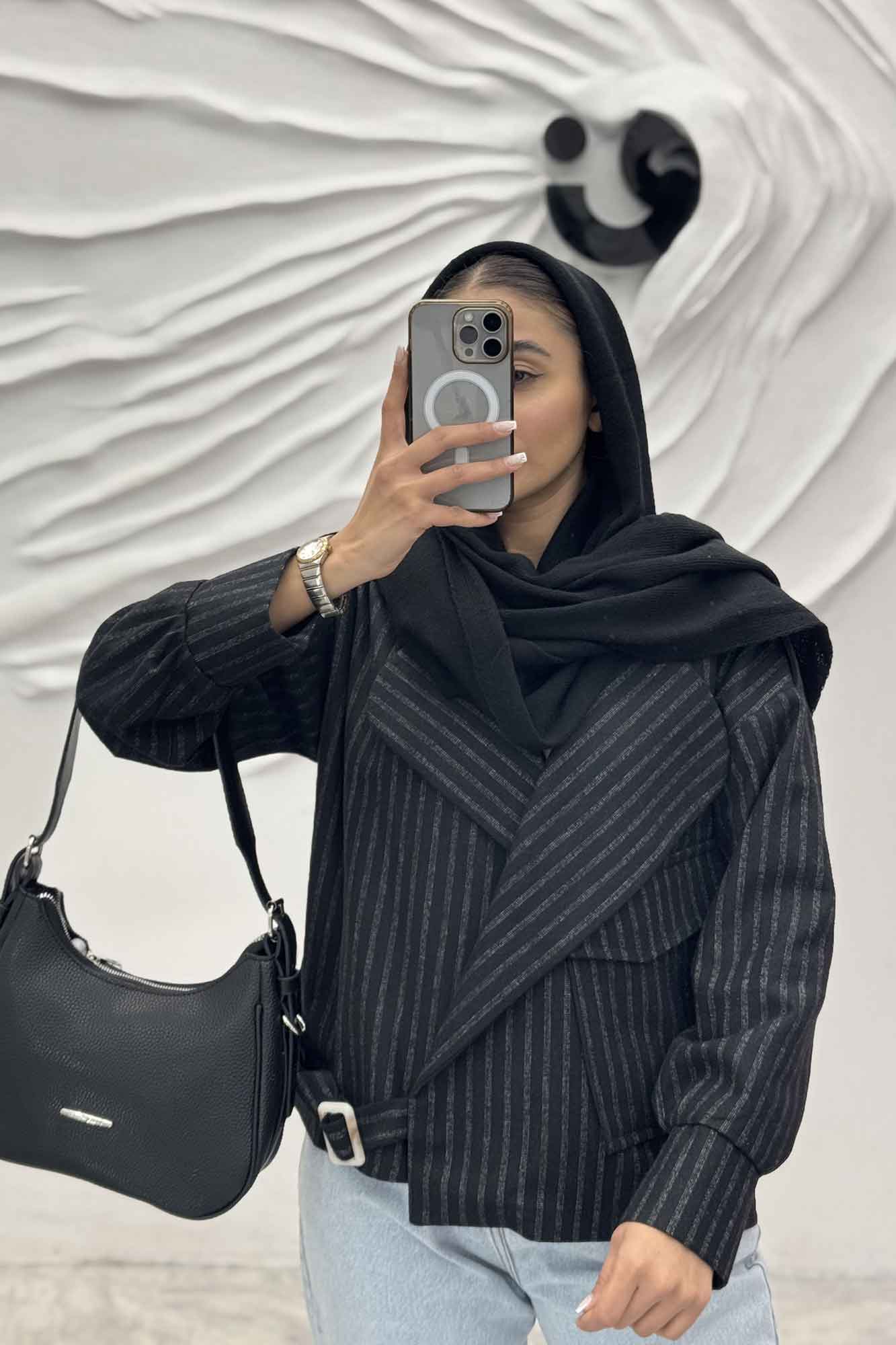 کت تک جیب پاکتی پایین سگک توییت پشمی