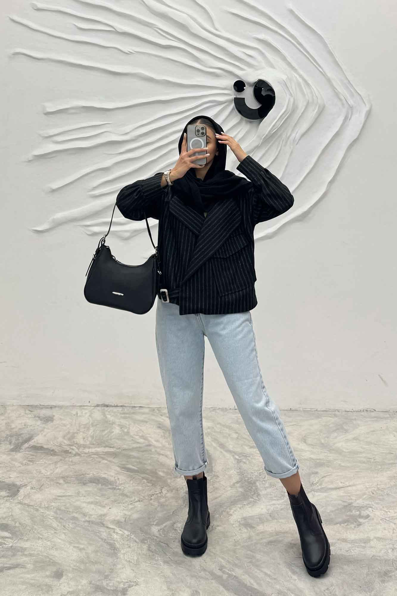 کت تک جیب پاکتی پایین سگک توییت پشمی