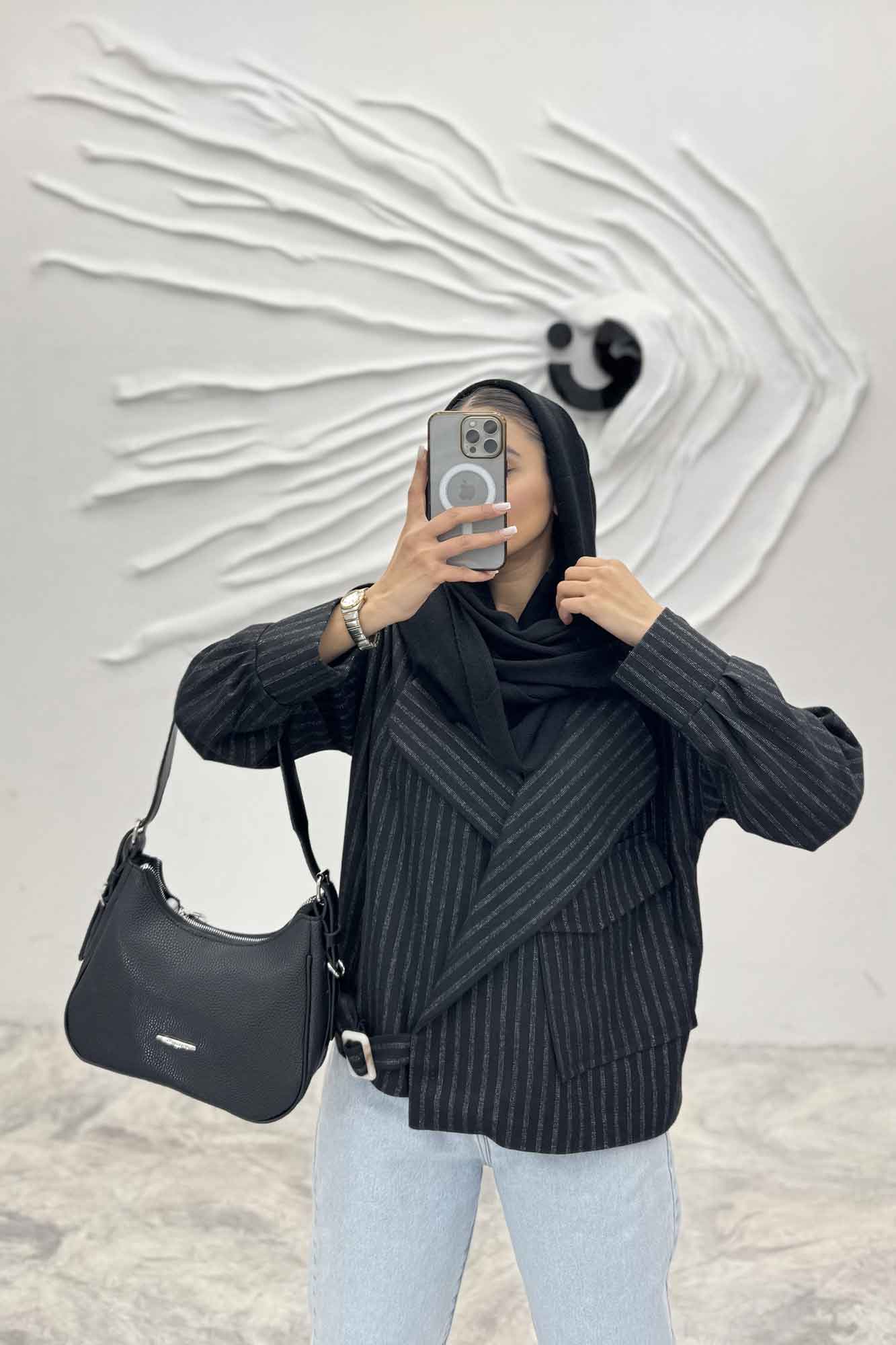 کت تک جیب پاکتی پایین سگک توییت پشمی