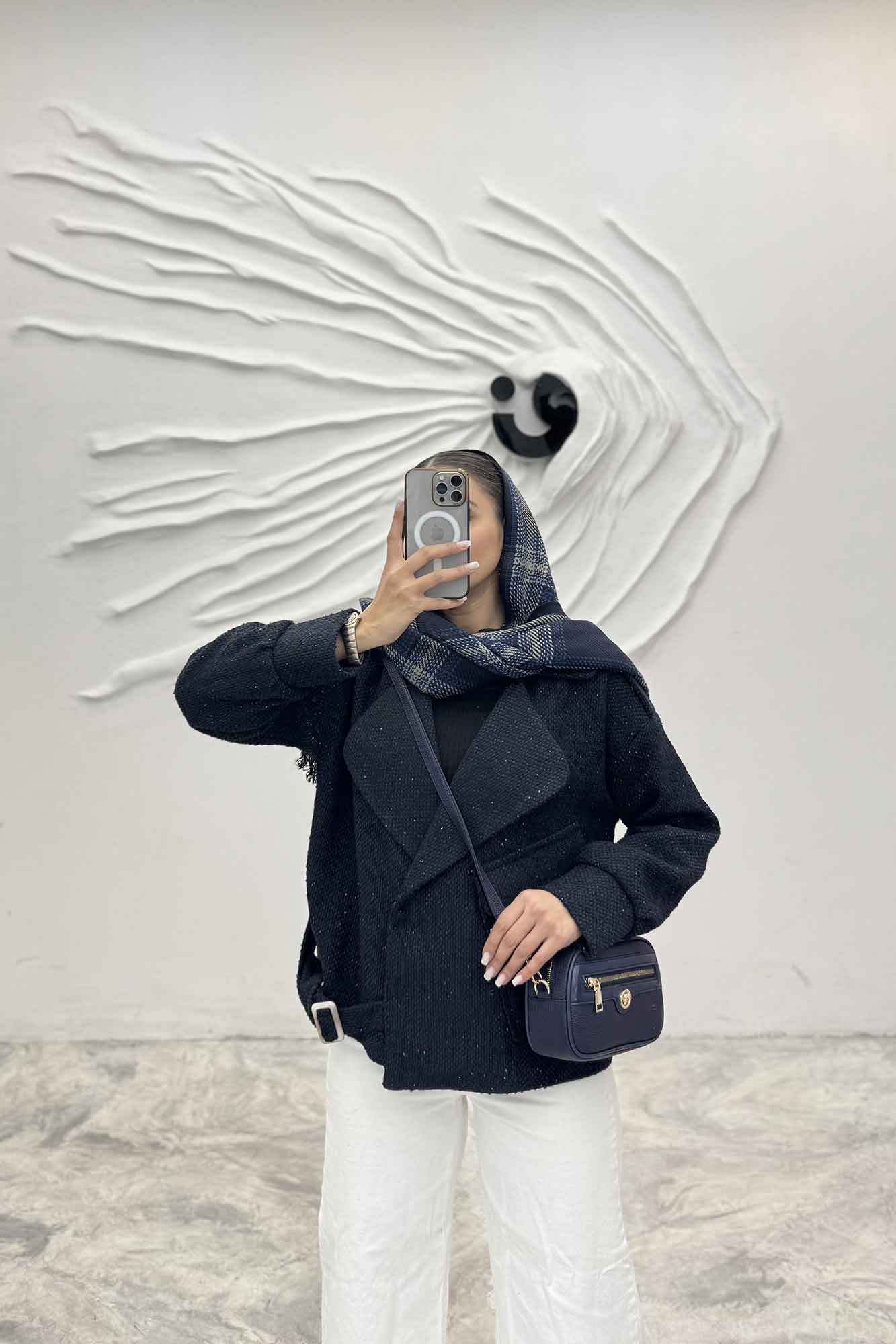 کت تک جیب پاکتی پایین سگک توییت پشمی