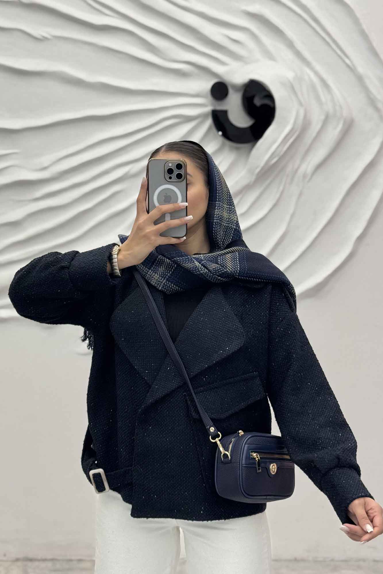 کت تک جیب پاکتی پایین سگک توییت پشمی