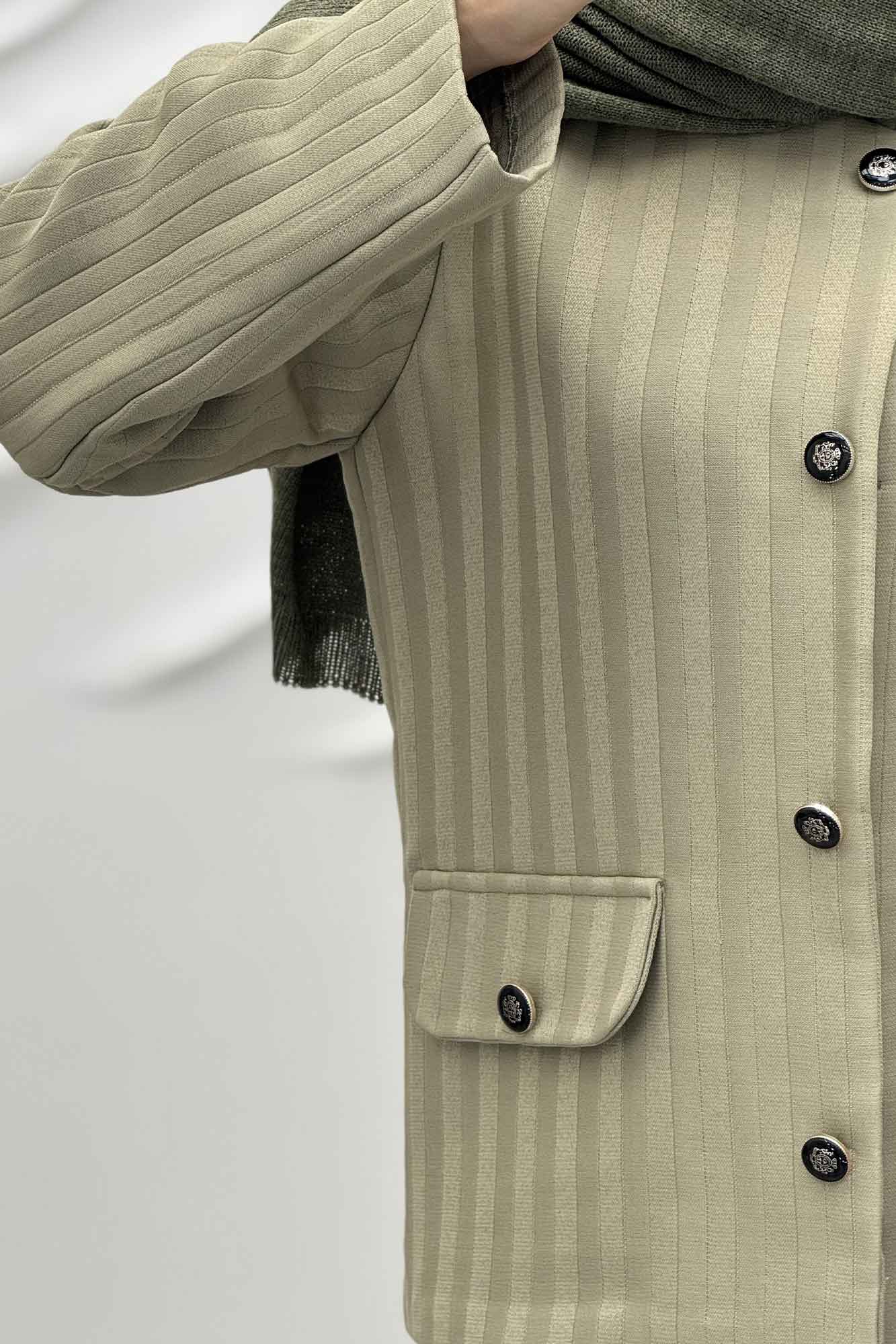 کت یقه گرد طرح جیب فریال مایسا