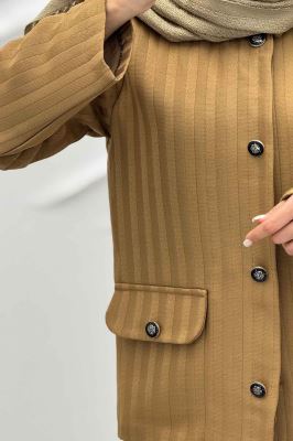 کت یقه گرد طرح جیب فریال مایسا