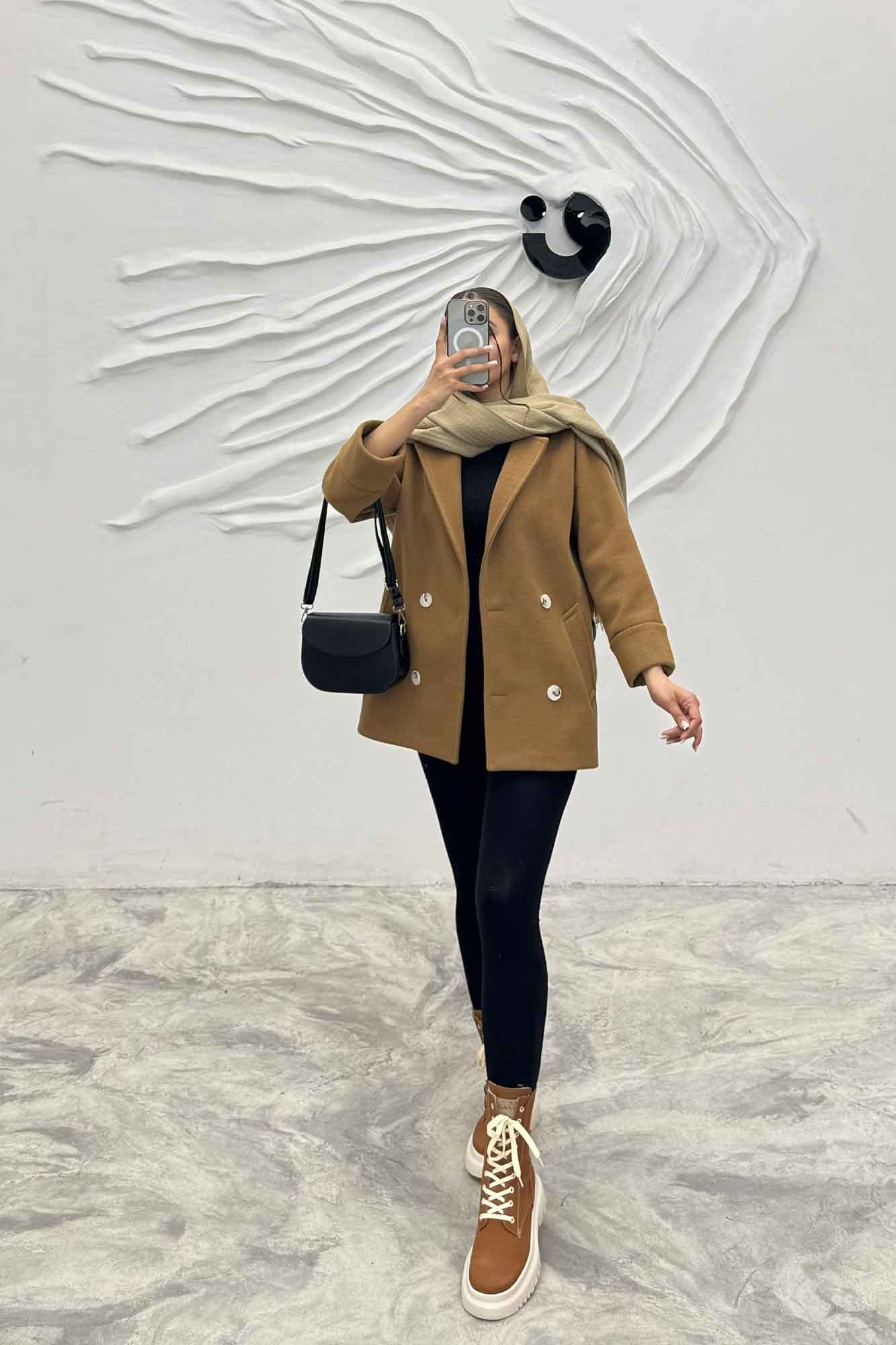 پالتو یقه انگلیسی فوتر جناقی مچ برگردان