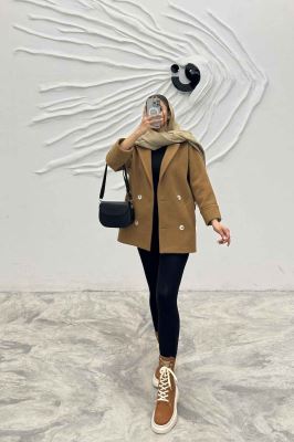 پالتو یقه انگلیسی فوتر جناقی مچ برگردان