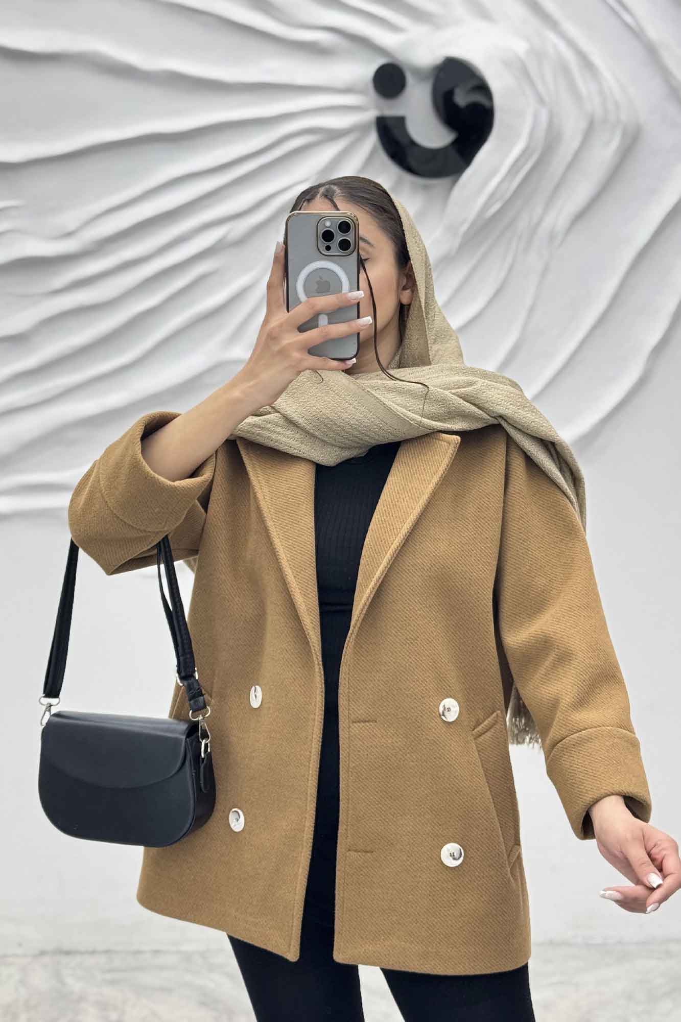 پالتو یقه انگلیسی فوتر جناقی مچ برگردان