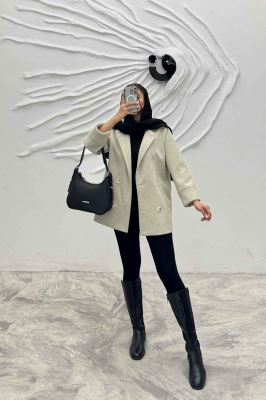 پالتو یقه انگلیسی فوتر جناقی مچ برگردان