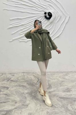 پالتو یقه انگلیسی فوتر جناقی مچ برگردان