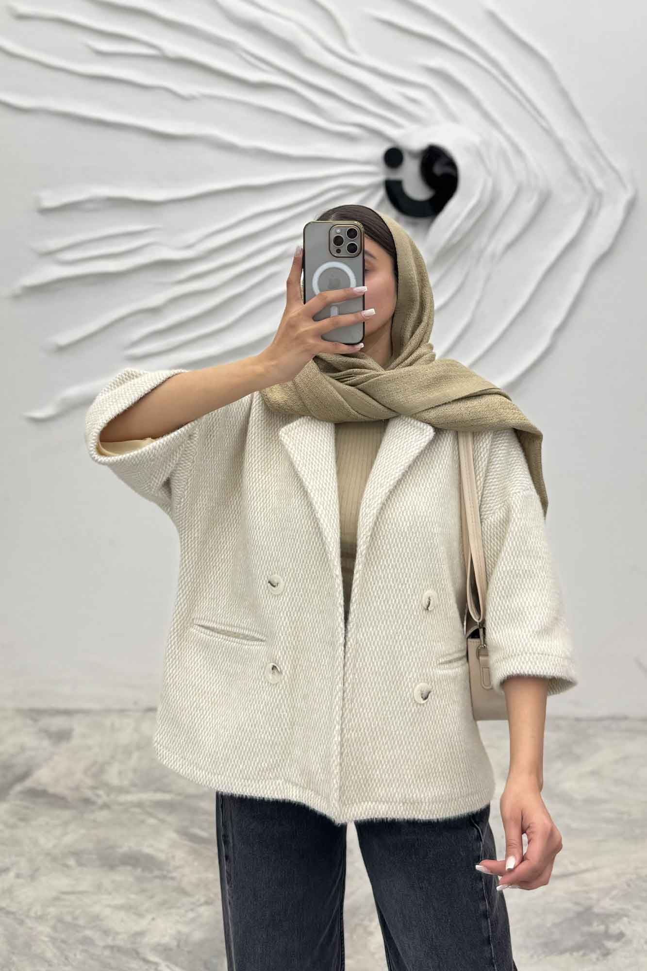 کت آستین سه رب لمزور آستردار 4 دکمه