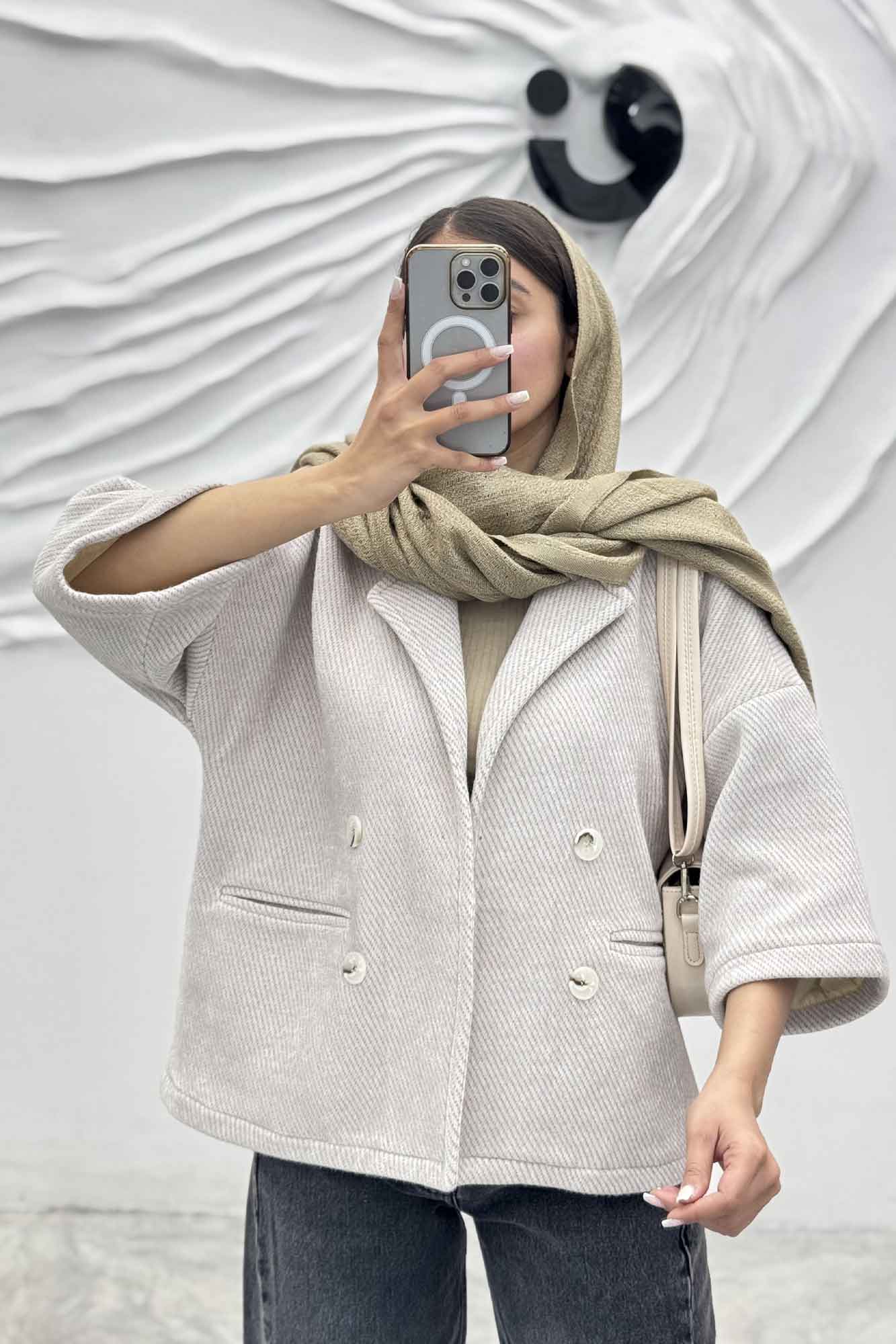 کت آستین سه رب لمزور آستردار 4 دکمه