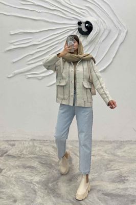 کت پشمی آستردار دو جیب پاکتی R