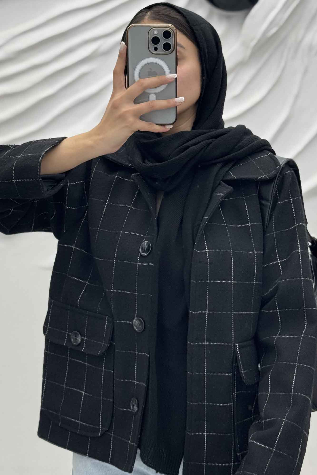 کت پشمی آستردار دو جیب پاکتی R