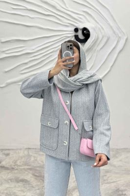 کت پشمی آستردار دو جیب پاکتی R