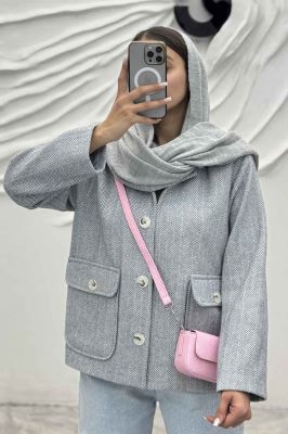 کت پشمی آستردار دو جیب پاکتی R