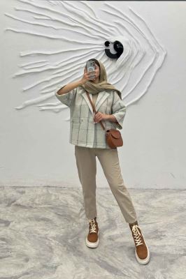 کت آستین سه رب پشمی آستردار دو دکمه