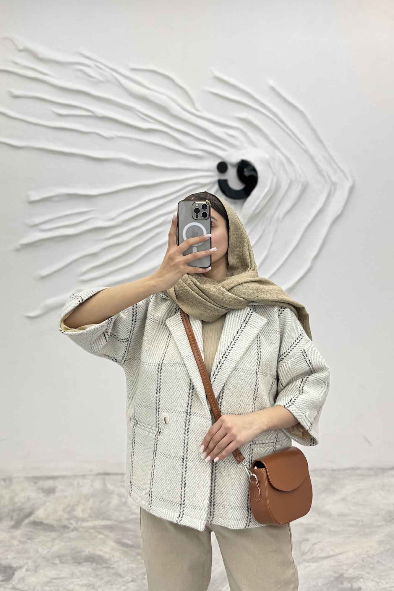 کت آستین سه رب پشمی آستردار دو دکمه