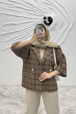 کت آستین سه رب پشمی آستردار دو دکمه