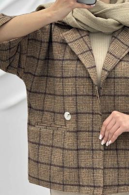 کت آستین سه رب پشمی آستردار دو دکمه