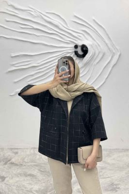 کت آستین سه رب پشمی آستردار دو دکمه